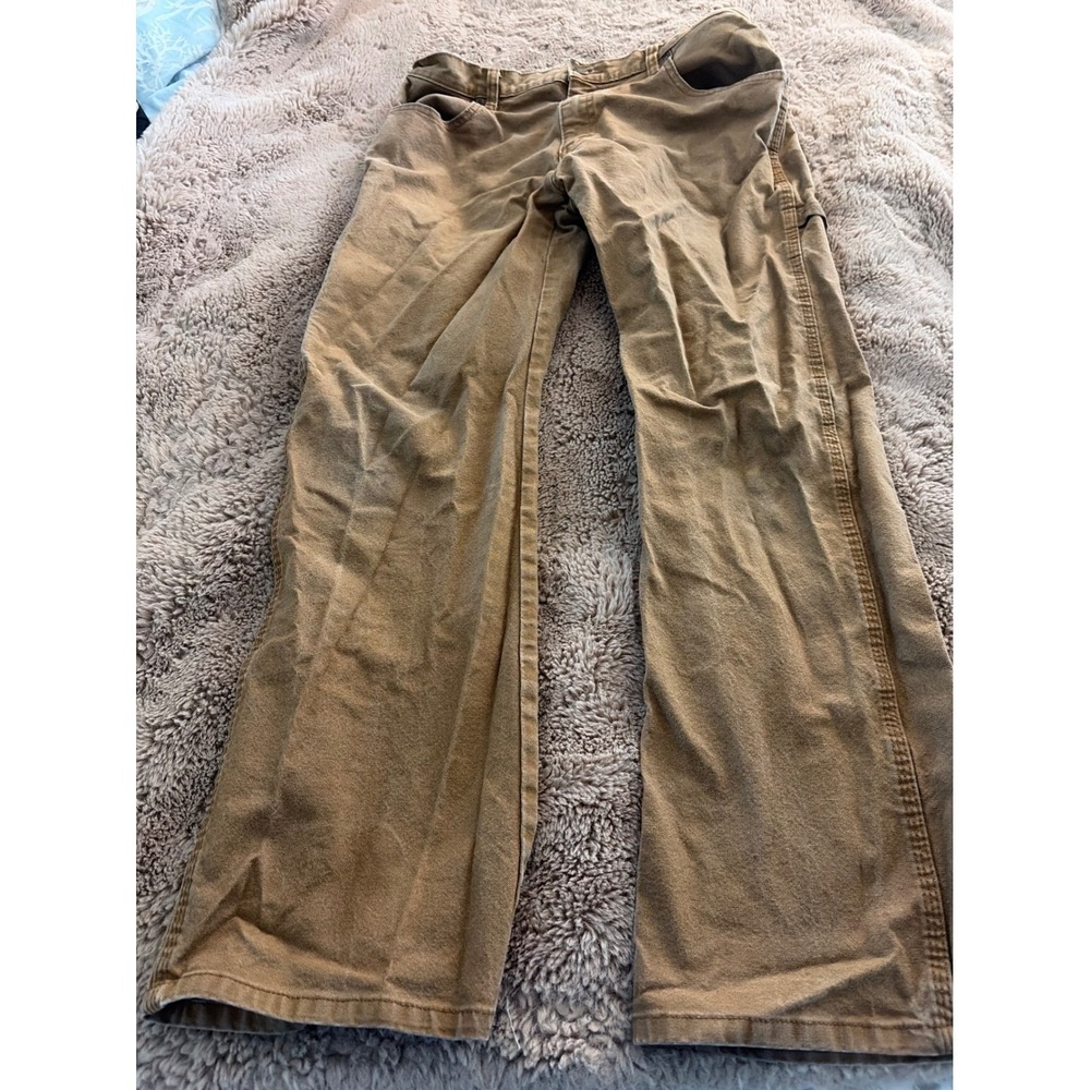 Carhartt Mens Loose Fit Canvas Carpenter Pants Duck Brown Work thrashed 32x32